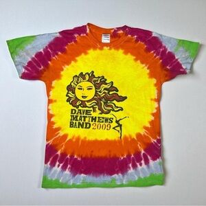Dave Matthews Band 2009 Tour Tie Dye Concert T-Shirt Vintage Rock Band Tee